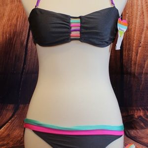 *NWT* Raisins Cutout Bandeau Bikini Top & Bottom